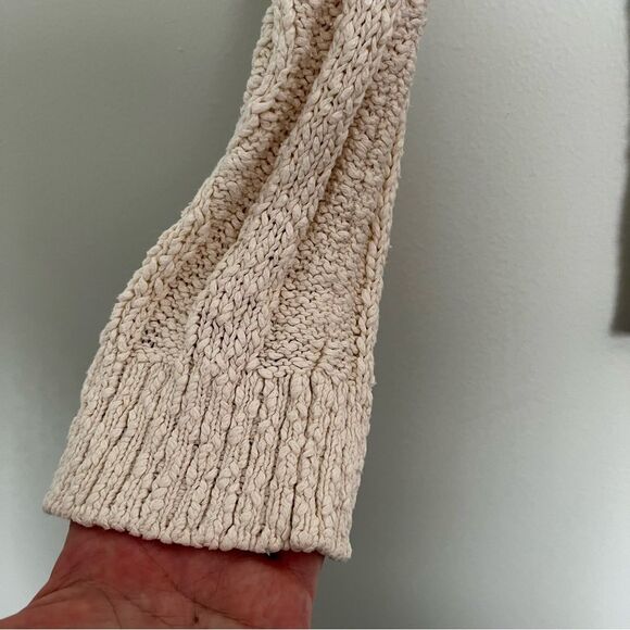 J. Crew Knit Cotton Hooded Pullover Sweater Size Small. Cream colored - Picture 4 of 8